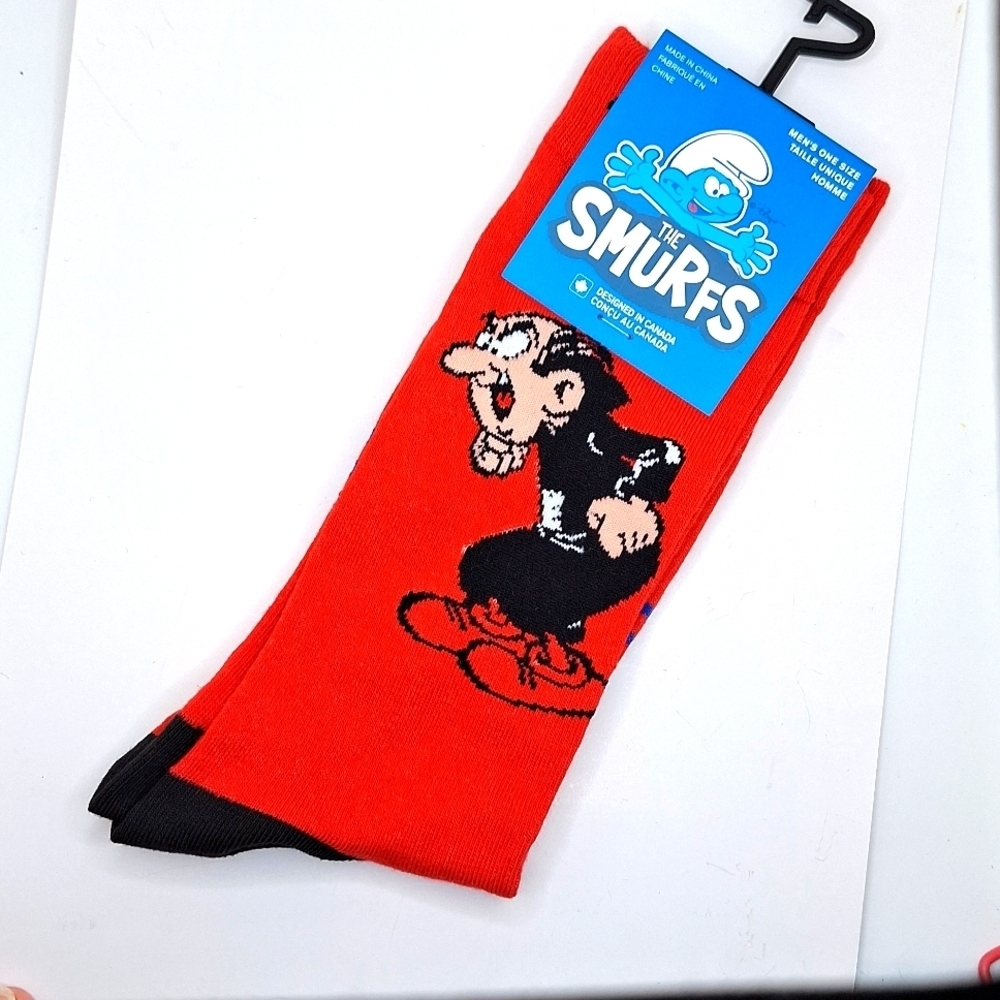 Gargamel crew socks the smurfs cartoon graphic novelty socks